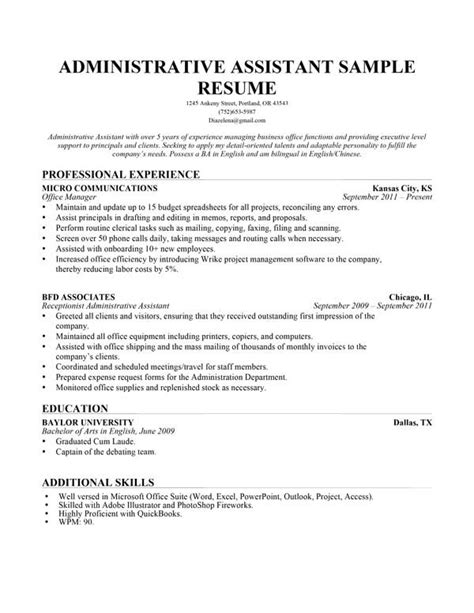 Administrative Assistant Resume Example Write Yours Today