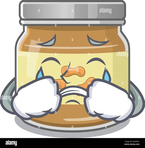 Sad Of Peanut Butter Cartoon Mascot Style Stock Vector Image And Art Alamy