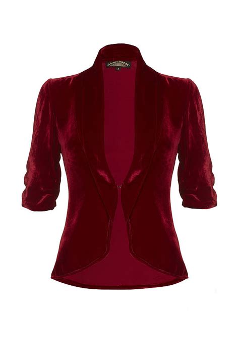 1940s Style Tea Jacket In Deep Red Silk Velvet By Nancy Mac