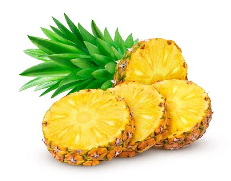 Premium Photo Slices Of Pineapple Isolated On White