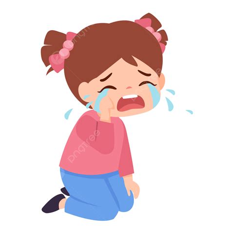 Sad Little Girl Crying Clip Art