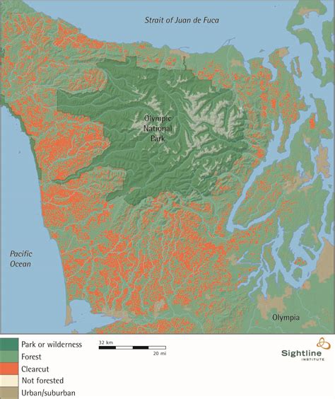 Map Of Clearcutting On The Olympic Peninsula Washington Sightline