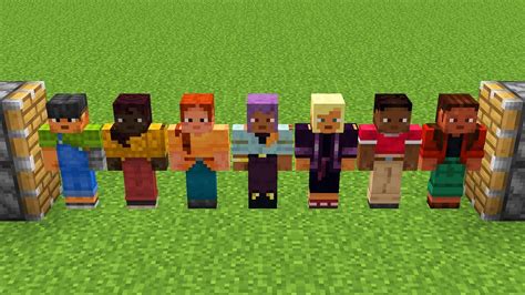 All New Default Minecraft Skins Combined Youtube