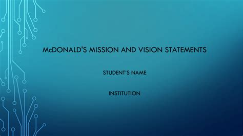 Missão Visão E Valores Do Mc Donalds