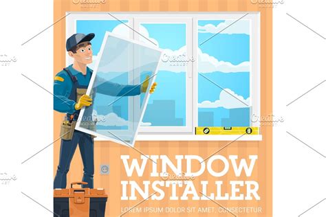 Window Installer Tool Kit Level Pre Designed Vector Graphics