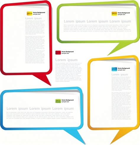 Dialog Box Templates Colorful Modern Speech Bubble Sketch Vectors