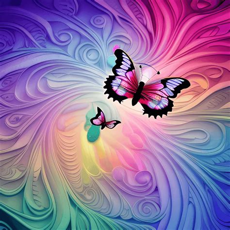 Rainbow Butterflies Background · Creative Fabrica