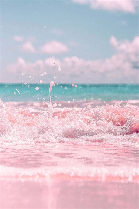 Download Pink Beach Aesthetic Wallpaper