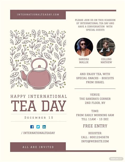 International Tea Day Poster Template In Psd Download