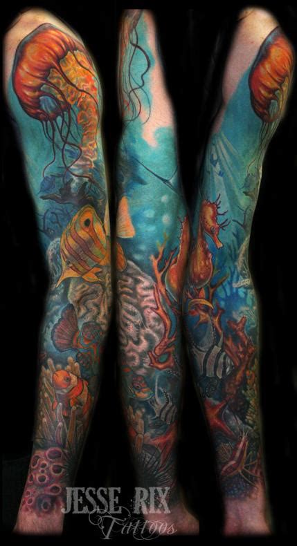 Ocean Sleeve Tattoo By Jesse Rix Tattoonow