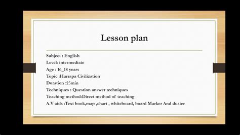 Lesson Plan Based On Direct Method Youtube