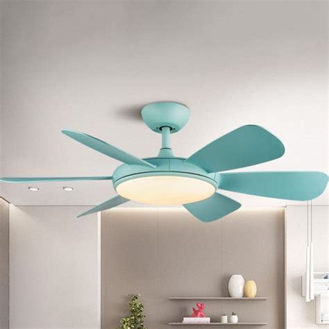 Bluewood Led Ceiling Fan Lamp Fixture Modernist Acrylic Round 6 Blades