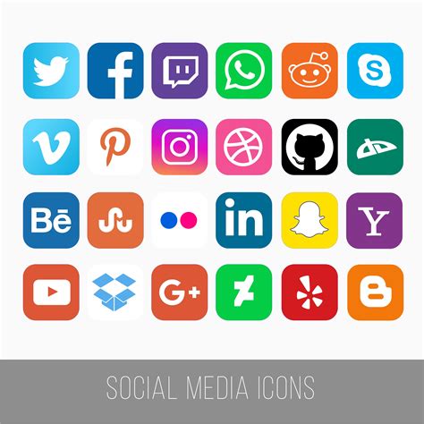 Premium Vector Social Media Icons Иконки социальных сетей