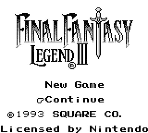 Game Final Fantasy Legend Iii Game Boy 1991 Square Oc Remix