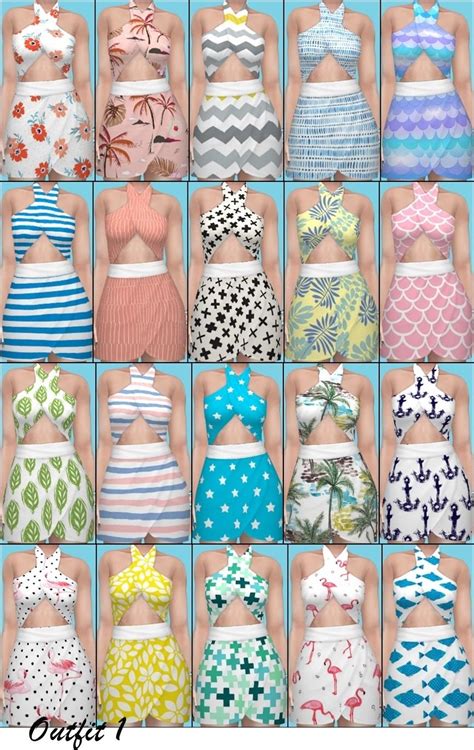 Island Living Outfits Recolors Sims 4 Mods Clothes Sims 4 Sims