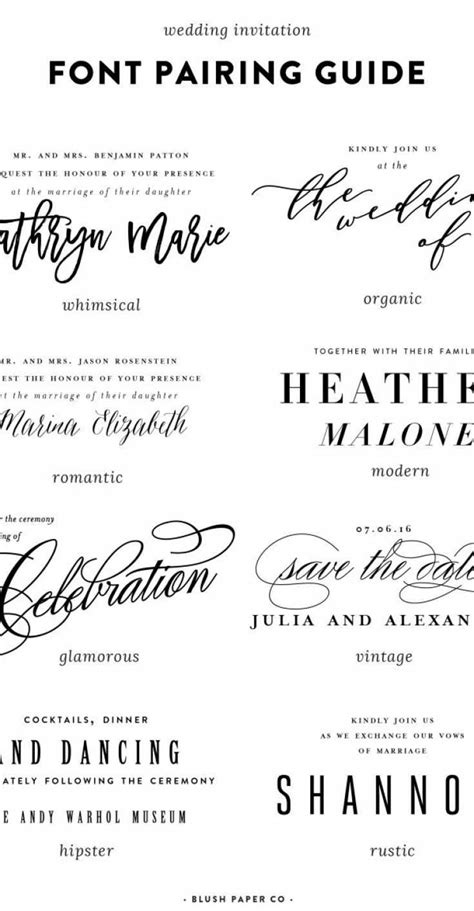 Font Pairings Fonts Invitation Invitations Typography Font Guide Luxury