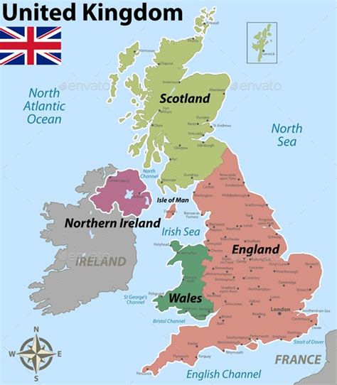 The united kingdom is one of the world's most popular travel destinations. Map of United Kingdom with Counties by sateda2012 | GraphicRiver
