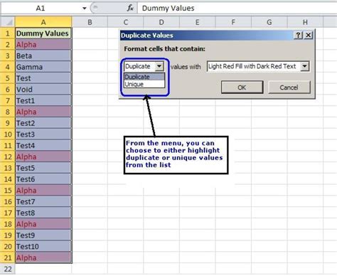 Ms Excel Tutorial How To Highlight Duplicate Values In Microsoft Excel
