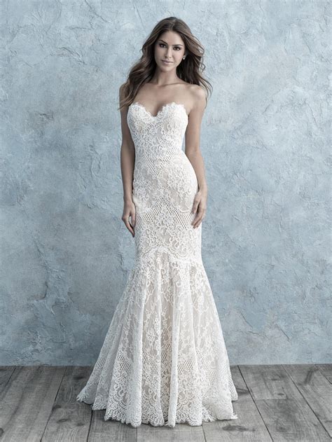 Lace Sweetheart Strapless Mermaid Wedding Dress By Allure Bridals Style 9676 Strapless