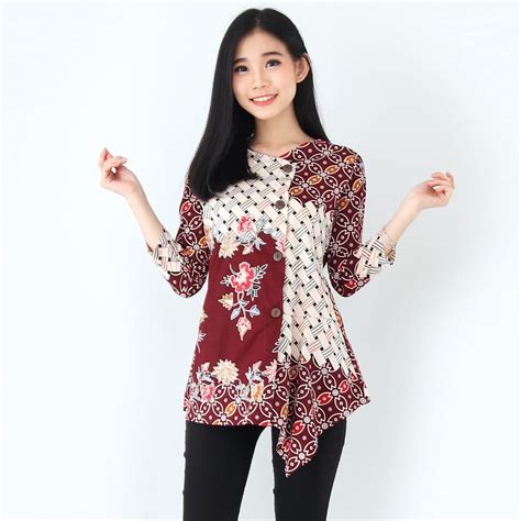 Model Baju Batik Atasan Lengan 78 Jual Blouse Batik Wanita Atasan