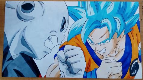 Speed Drawing Jiren Vs Goku Super Saiyan Blue Dragon Ball Super