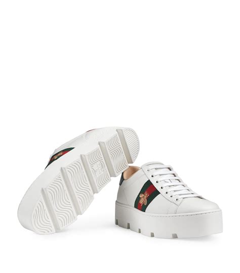 Gucci Leather Embroidered Ace Platform Sneakers Harrods Us