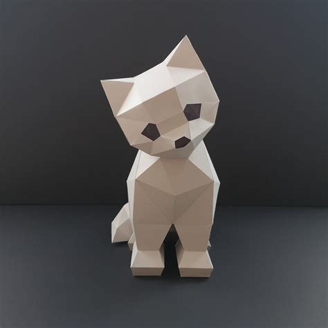 Buy Cat Papercraft Svg And Pdf Diy Papercraft Cat Model