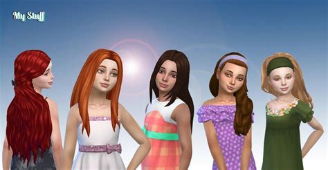 Sims 4 Kids Girls Long Hairpack 15maxis Match Long Hair