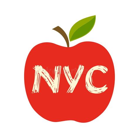 Big Apple New York City Symbol Illustration Stock Vector