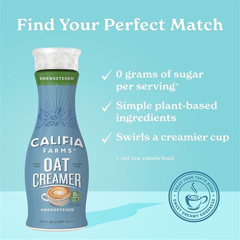 Buy Califia Farms Unsweetened Oat Milk Coffee Creamer 254 Oz Dairy