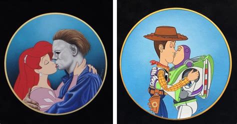 artist wants to show that love conquers all by drawing disney characters as same sex couples
