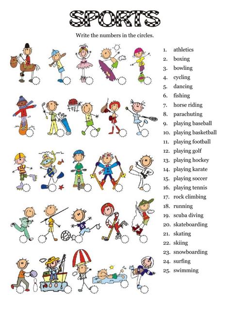 Pin On The Sports Esl English Worksheets