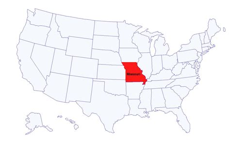 Us Map With State Of Missouri Highlighted Source The Grey Area News The Grey Area News