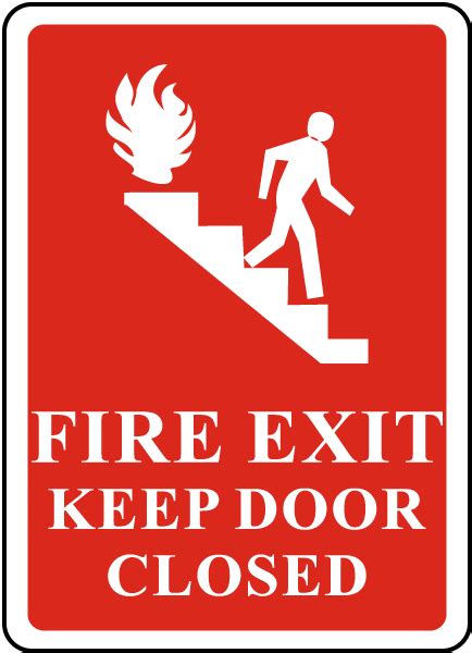 Fire Exit Keep Door Closed Label By R5439