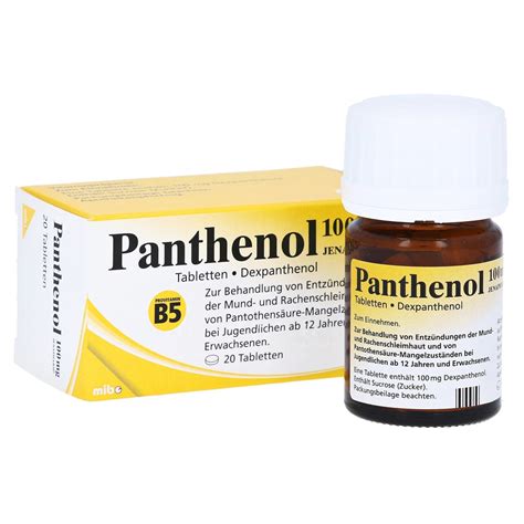 Panthenol 100 Mg Jenapharm Tabletten 20 St Docmorris