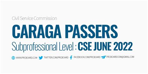 CARAGA PASSERS June 2022 CSE PPT Results Subprofessional