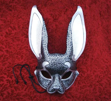 made to order venetian rabbit leather mask masquerade bunny
