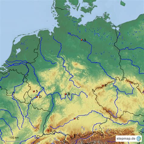 Deutsche flüsse, berge, landschaften | flüsse in deutschland. Deutschland mit Flüssen und Gebirgen von Quickstepper ...