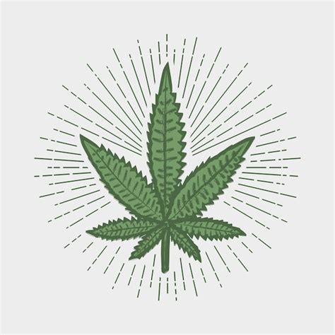 Impress O De Folha De Cannabis Selo De Maconha Raio De Sol R Tulo