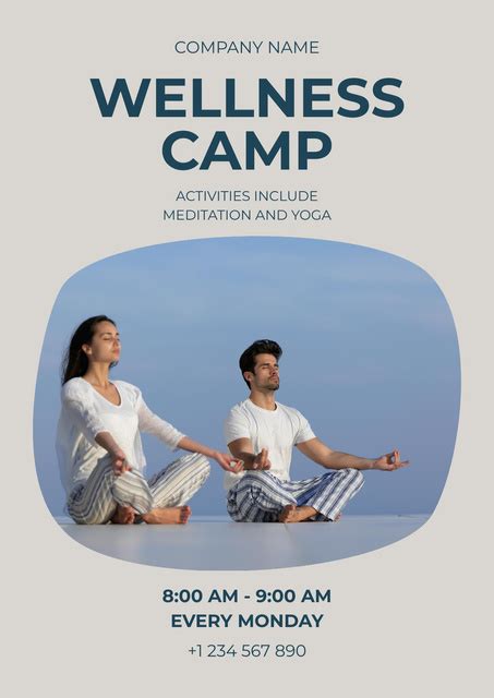 Poster Yoga Camp Online Poster A2 Template Vistacreate