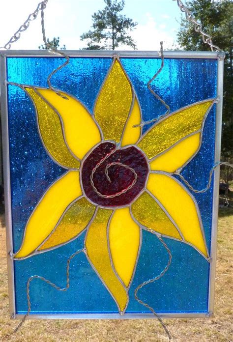 Stained Glass Yellow Flower Panel Stained Glass Flowers Stained