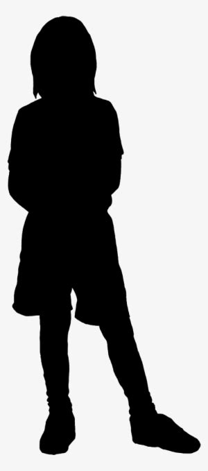 Silhouette Of Girl Standing Shorts Kid Silhouette Png Transparent Png