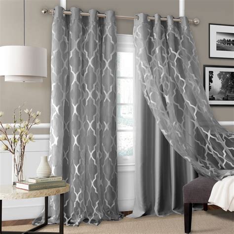 Bethany Decorative Sheer Overlay Blackout Window Collection Living