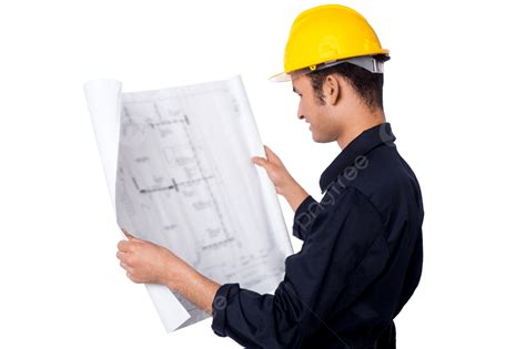 Trabajador De La Construcción Revisando El Plan De Seguridad Png