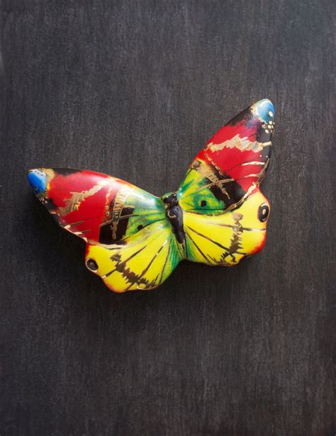 Vintage Porcelain Butterfly Box Colorful Ceramic Trinket Box Spring
