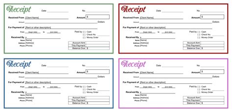 10 Best Printable Blank Receipt Form Template