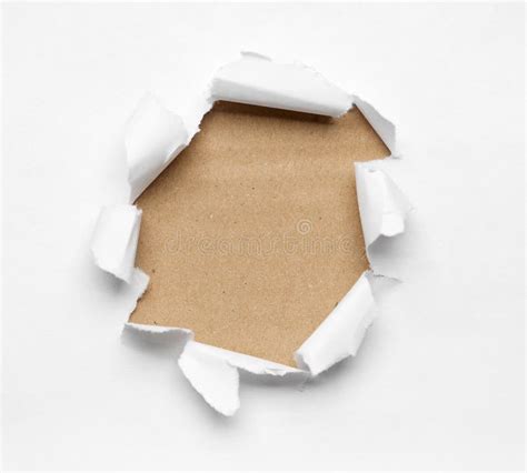 Hole Ripped In White Paper Stock Photo Image Of Discovery 26597238
