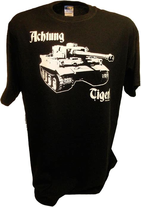 Amazon Com Men S Achtung Tiger Tank Ww German Panzer T Shirt By