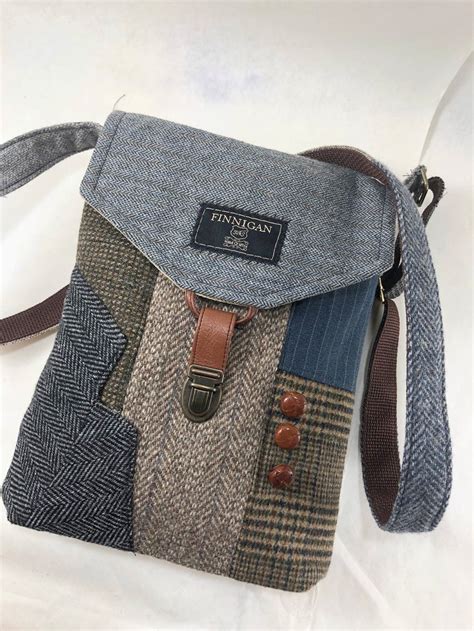 Recycled Crossbody Purse Upcycled Purse iPhone Purse pocket,Recycled Purse Wool Purse Womens 