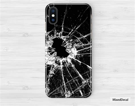 Iphone Broken Decal Skin Kit Sticker Iphone Xs Case For The Etsy